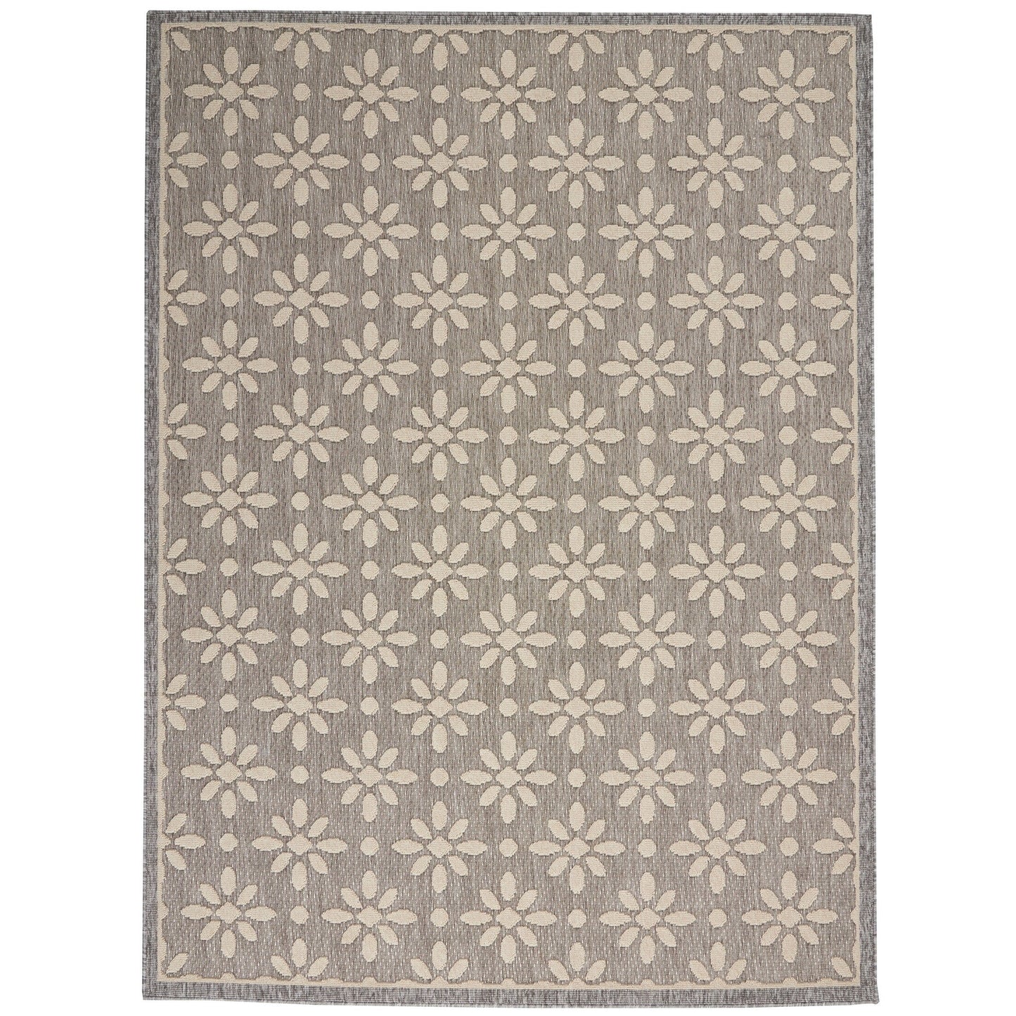 Tapis d'intérieur/extérieur Nourison Palamos à motif floral moderne et géométrique à hauteur variable