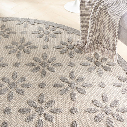 Tapis d'intérieur/extérieur Nourison Palamos à motif floral moderne et géométrique à hauteur variable