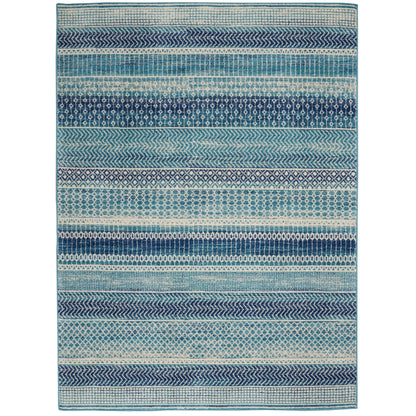 Tapis Nourison Passion bleu indigo à motif géométrique côtier