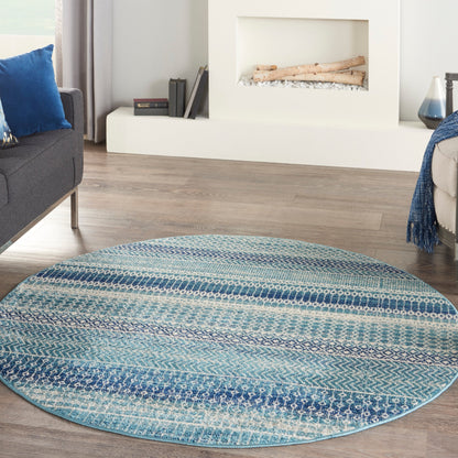 Tapis Nourison Passion bleu indigo à motif géométrique côtier