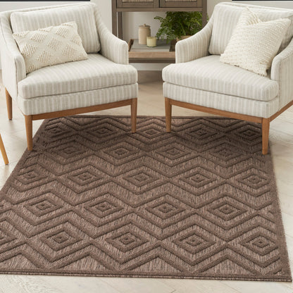 Tapis Nourison polyvalent pour intérieur/extérieur à tissage plat géométrique