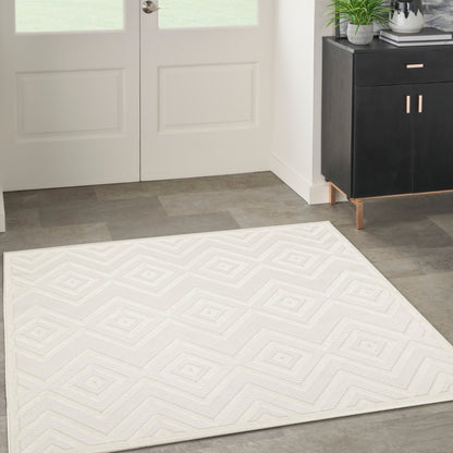 Tapis Nourison polyvalent pour intérieur/extérieur à tissage plat géométrique