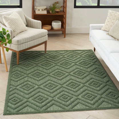 Tapis Nourison polyvalent pour intérieur/extérieur à tissage plat géométrique