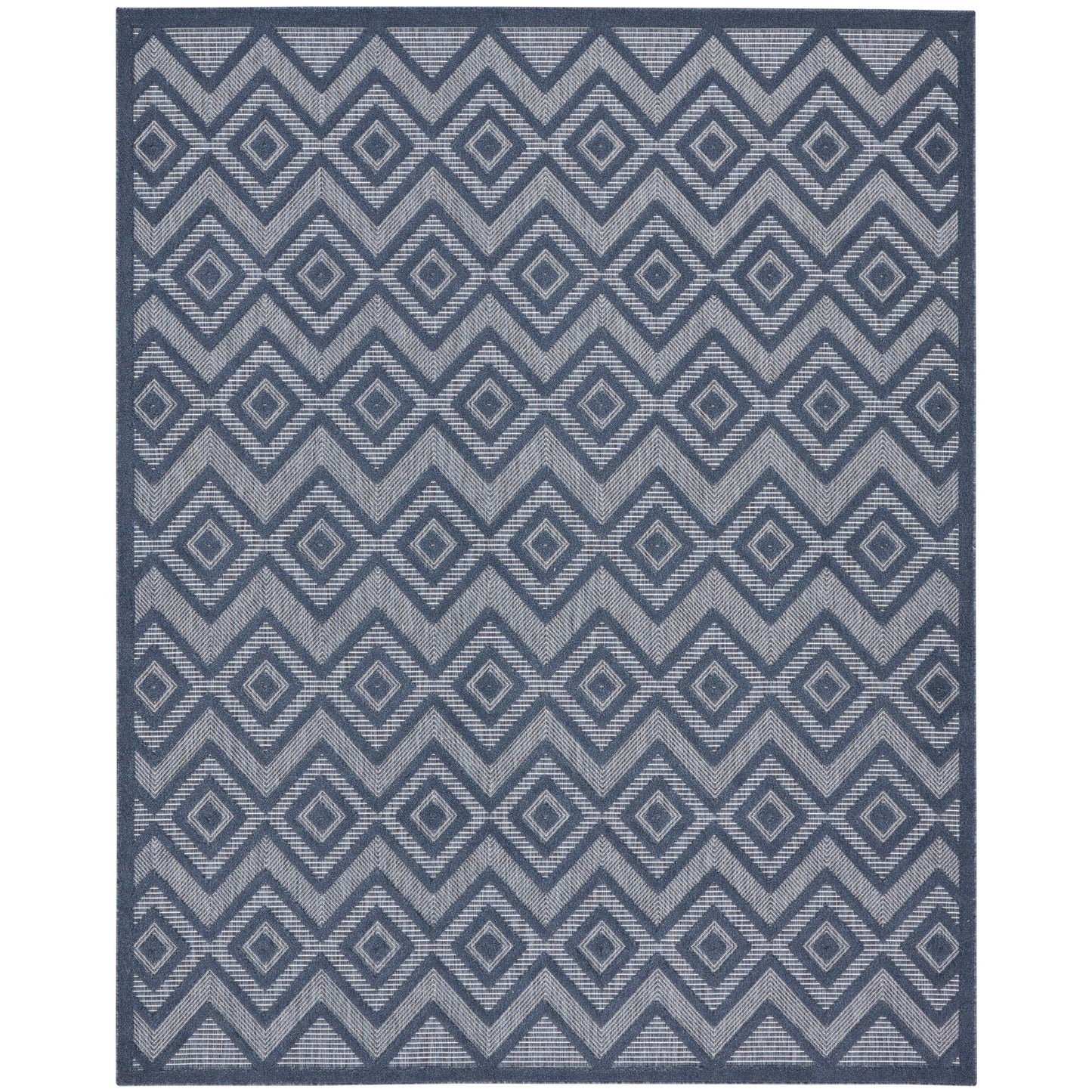 Tapis Nourison polyvalent pour intérieur/extérieur à tissage plat géométrique
