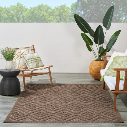 Tapis Nourison polyvalent pour intérieur/extérieur à tissage plat géométrique