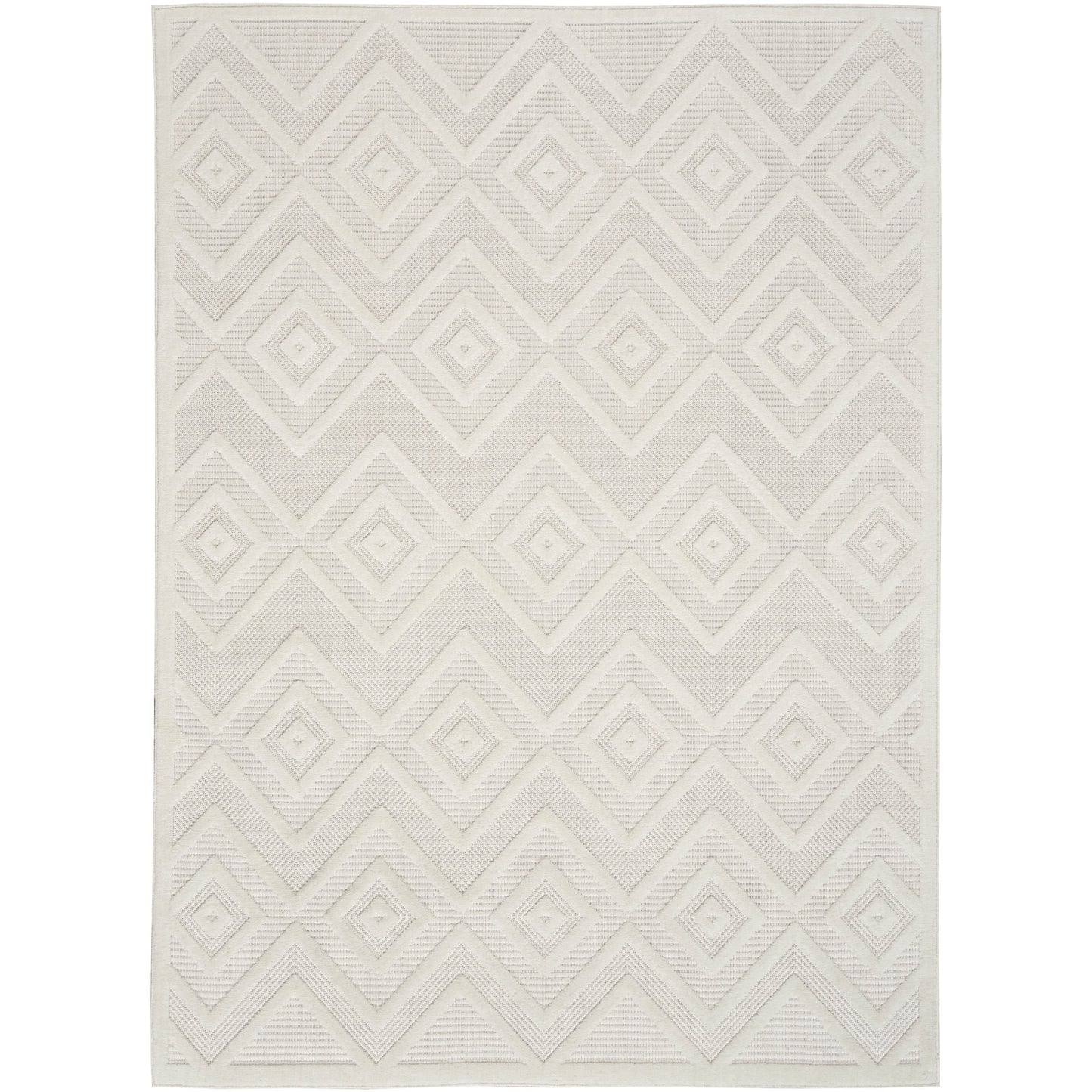 Tapis Nourison polyvalent pour intérieur/extérieur à tissage plat géométrique