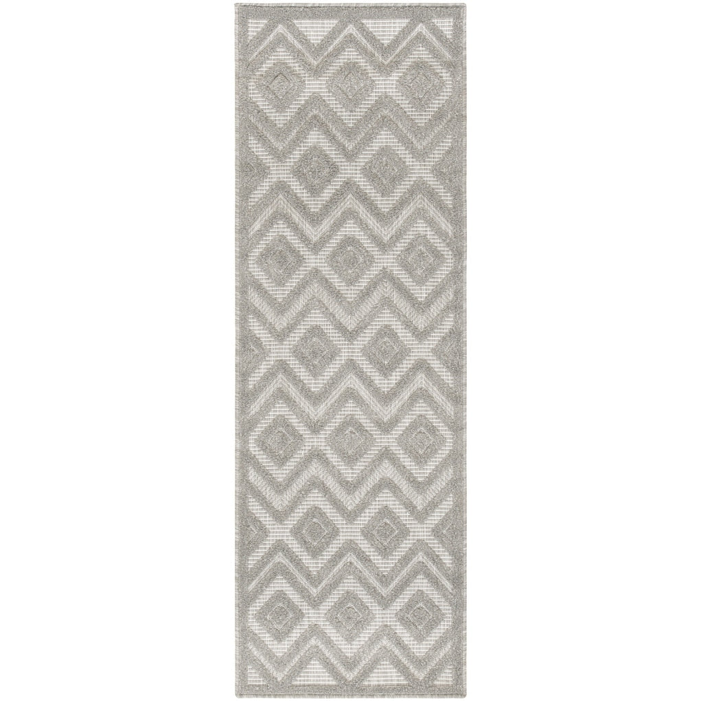 Tapis Nourison polyvalent pour intérieur/extérieur à tissage plat géométrique