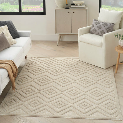 Tapis Nourison polyvalent pour intérieur/extérieur à tissage plat géométrique