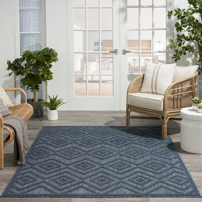 Tapis Nourison polyvalent pour intérieur/extérieur à tissage plat géométrique