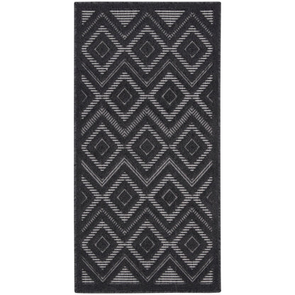 Tapis Nourison polyvalent pour intérieur/extérieur à tissage plat géométrique