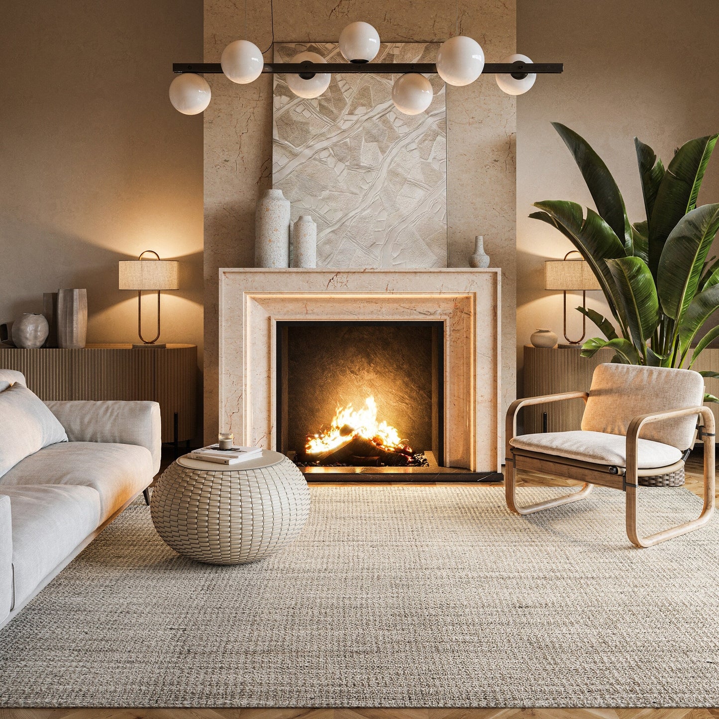 Tapis de ferme en jute uni Nuloom Ashli