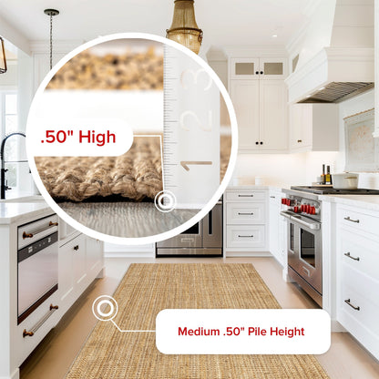 Tapis de ferme en jute uni Nuloom Ashli