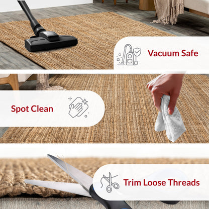 Tapis de ferme en jute uni Nuloom Ashli