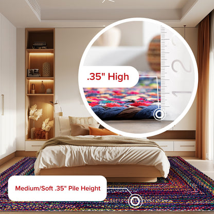 Tapis de sol bohème tressé à la main Nuloom Tammara