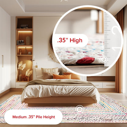 Tapis de sol bohème tressé à la main Nuloom Tammara