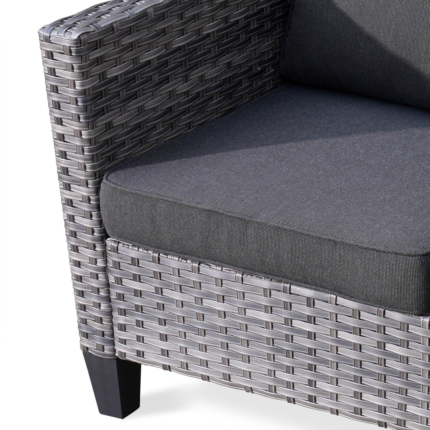 Ensemble de mobilier de patio OVIOS 5 pièces en résine tressée avec dossier haut