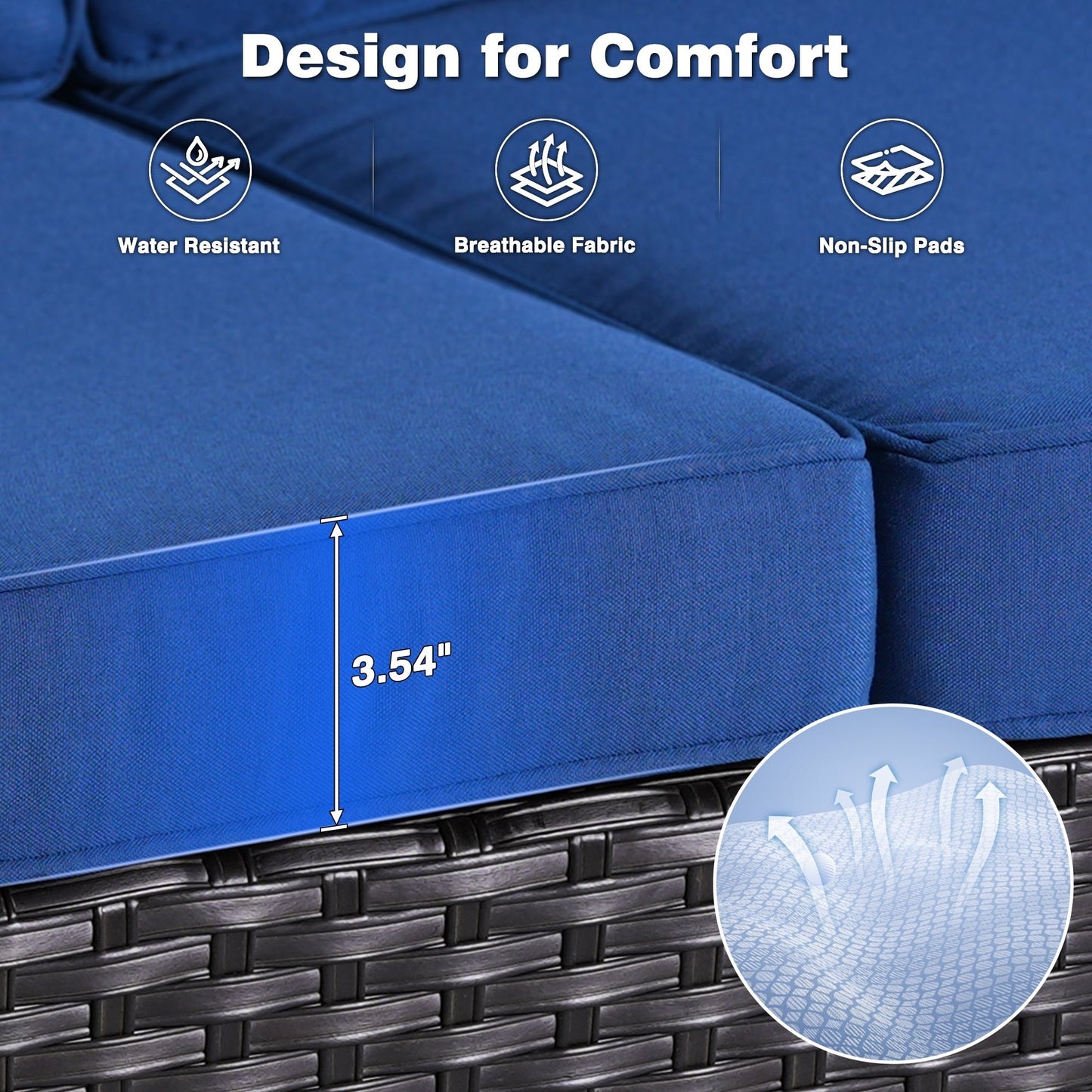 Ensemble de 8 chaises pivotantes en osier pour patio OVIOS