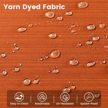 Ensemble de 9 chaises pivotantes d'extérieur en osier OVIOS avec table à feu