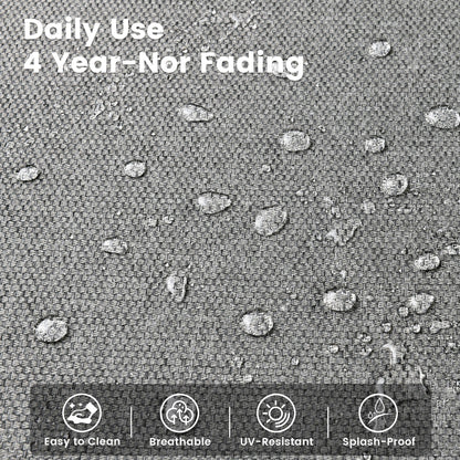 Ensemble de 9 chaises pivotantes d'extérieur en osier OVIOS avec table à feu