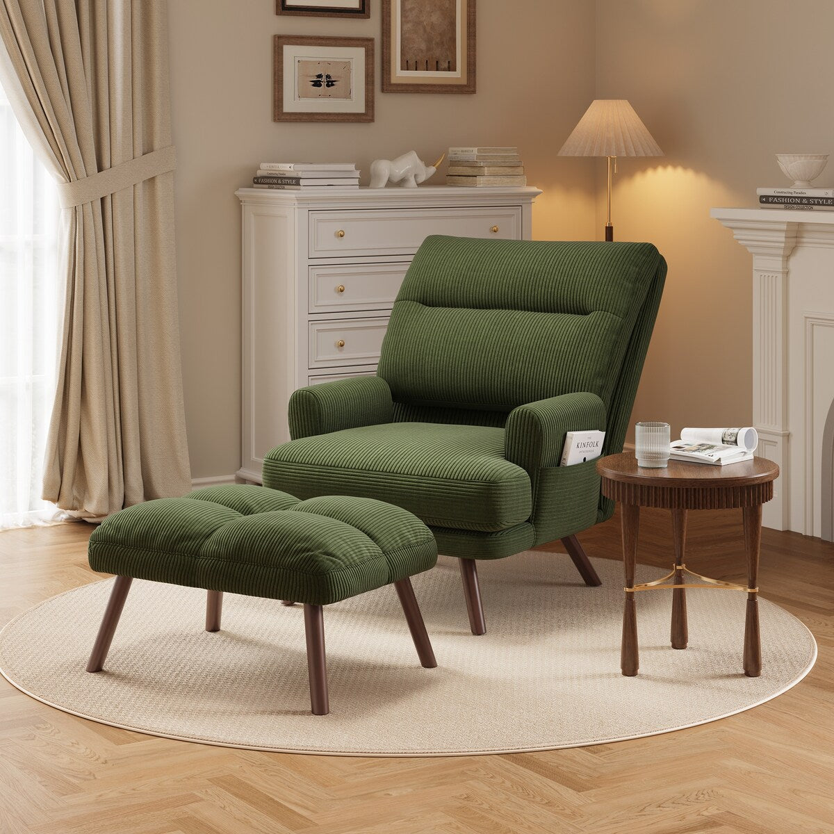 Fauteuil inclinable réglable OVIOS avec pouf