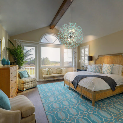 Lustre Sputnik moderne OYIPRO avec effet feu d'artifice et suspension en cristal