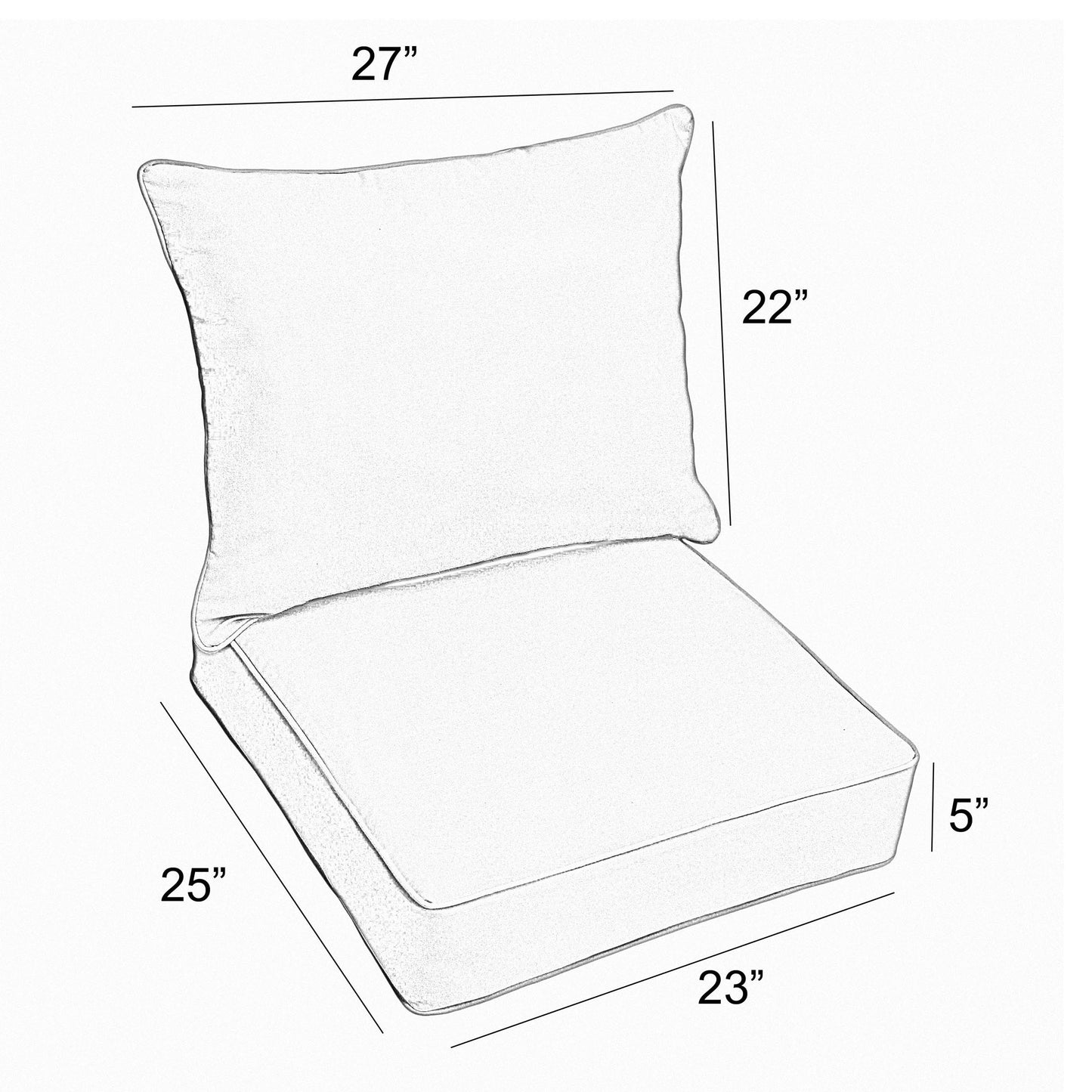 Ensemble de coussins de chaise et oreillers Oakley Sunbrella Solid pour intérieur/extérieur