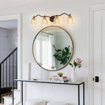 Luminaires de salle de bain modernes Ora à intensité variable, noirs et dorés