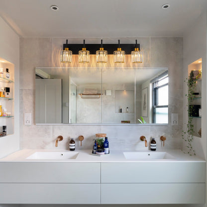 Appliques murales modernes à intensité variable pour salle de bain, avec abat-jour en cristal