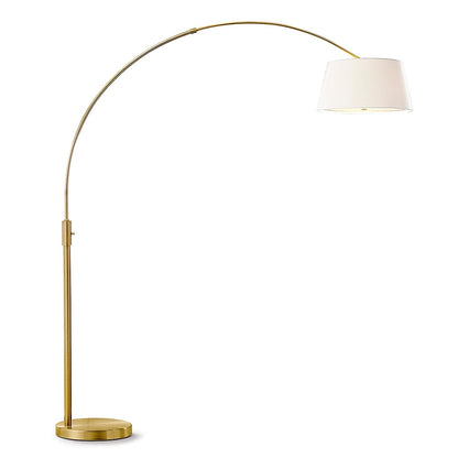 Lampadaire arqué rétractable à LED Orbita 81H, ampoule incluse, finition laiton antique