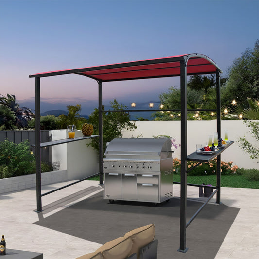 Abri barbecue extérieur en acier de 1,5 m x 2,4 m