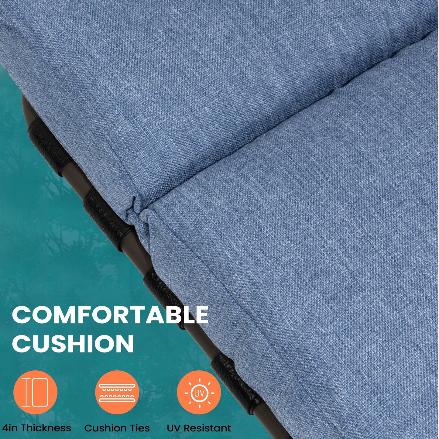 Chaise longue d'extérieur réglable avec coussin, idéale pour la plage et la piscine