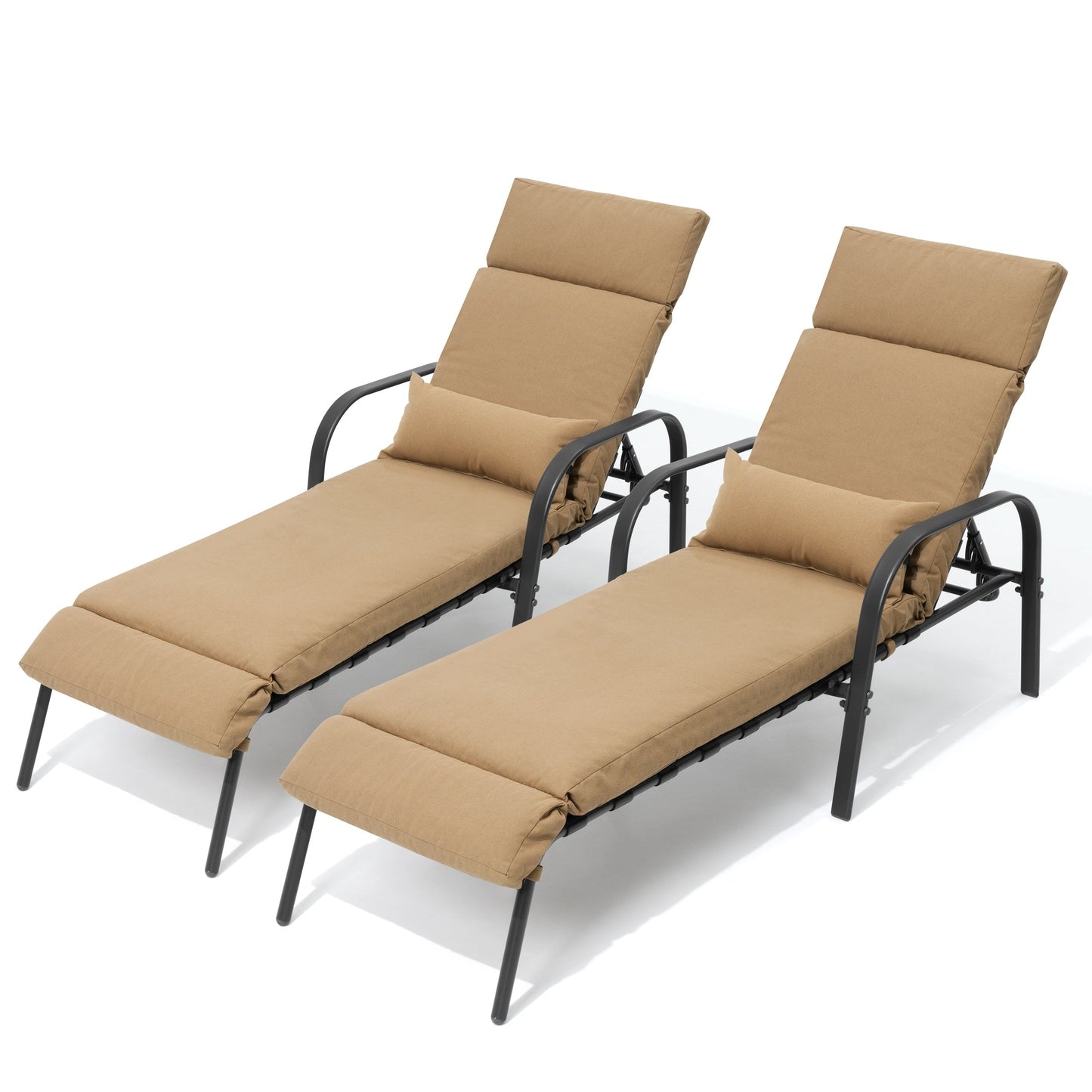 Chaise longue d'extérieur réglable avec coussin, idéale pour la plage et la piscine