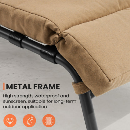 Chaise longue d'extérieur réglable avec coussin, idéale pour la plage et la piscine