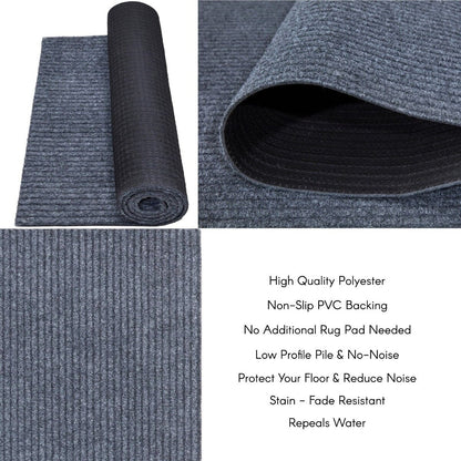 Tapis de couloir sur mesure pour intérieur/extérieur, 91 cm de large x longueur au choix, avec envers antidérapant en PVC