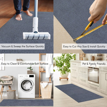 Tapis de couloir sur mesure pour intérieur/extérieur, 91 cm de large x longueur au choix, avec envers antidérapant en PVC