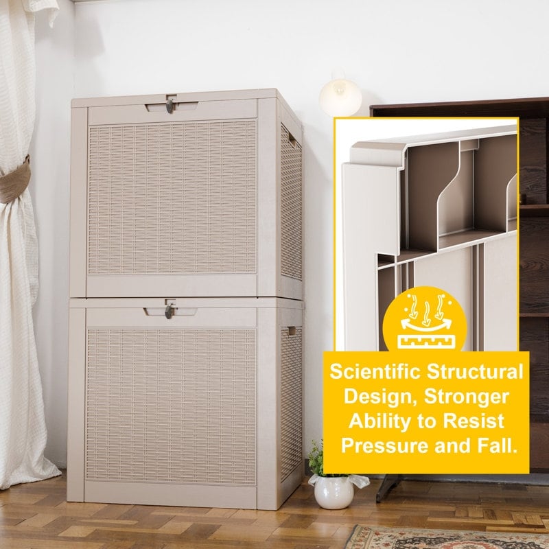 Coffre de rangement extérieur en résine avec serrure