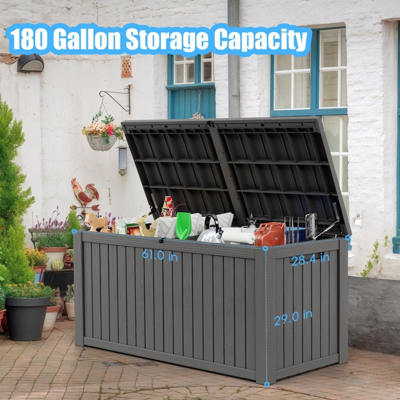 Coffre de rangement extérieur en résine avec serrure