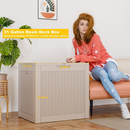 Coffre de rangement extérieur en résine avec serrure