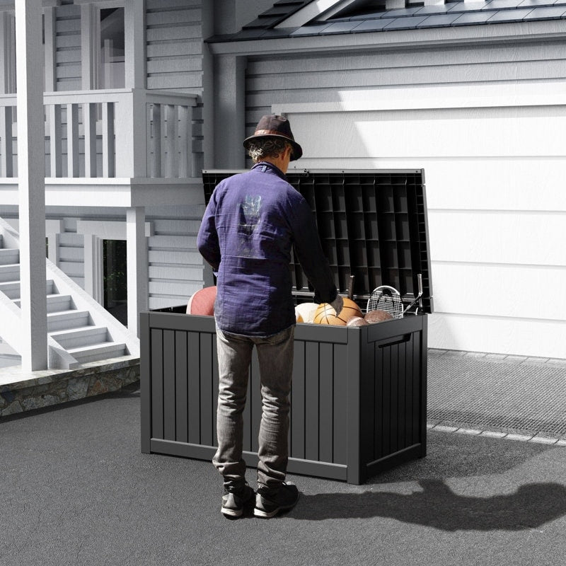 Coffre de rangement extérieur en résine avec serrure