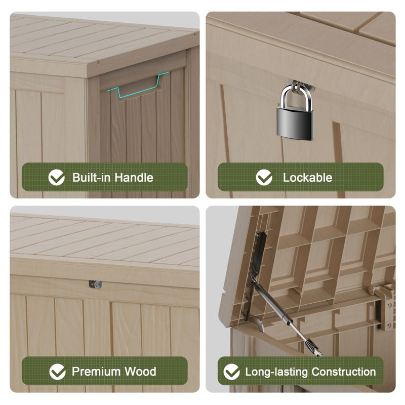 Coffre de rangement extérieur en résine avec serrure