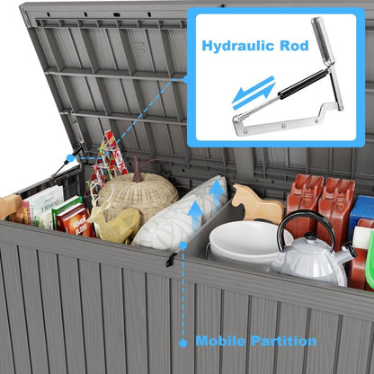 Coffre de rangement extérieur en résine avec serrure
