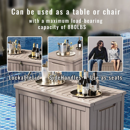 Coffre de rangement extérieur en résine avec serrure