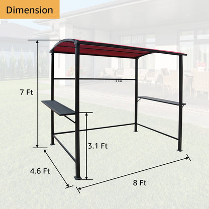 Abri barbecue extérieur en acier de 1,5 m x 2,4 m