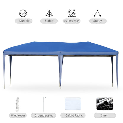 Auvent pliable robuste Outsunny avec structure solide, toit anti-UV et sac de transport pour terrasse, jardin, plage, etc.