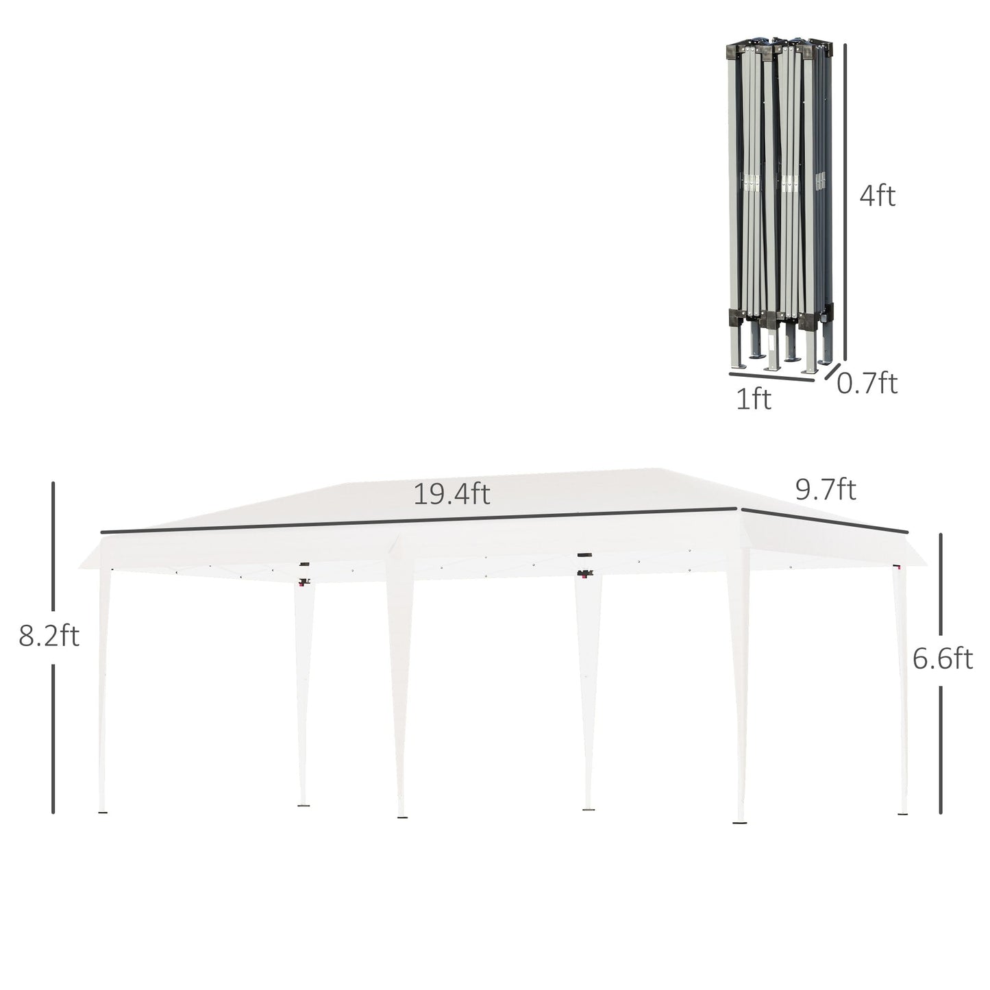 Auvent pliable robuste Outsunny avec structure solide, toit anti-UV et sac de transport pour terrasse, jardin, plage, etc.