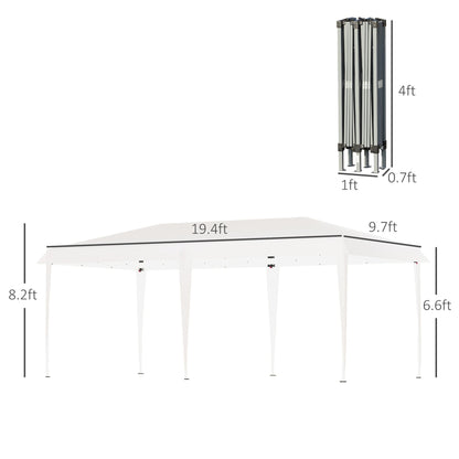 Auvent pliable robuste Outsunny avec structure solide, toit anti-UV et sac de transport pour terrasse, jardin, plage, etc.