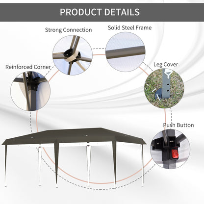 Auvent pliable robuste Outsunny avec structure solide, toit anti-UV et sac de transport pour terrasse, jardin, plage, etc.