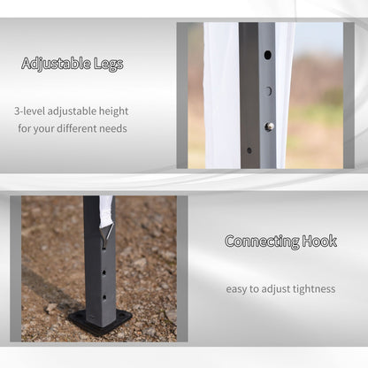 Auvent pliable robuste Outsunny avec structure solide, toit anti-UV et sac de transport pour terrasse, jardin, plage, etc.