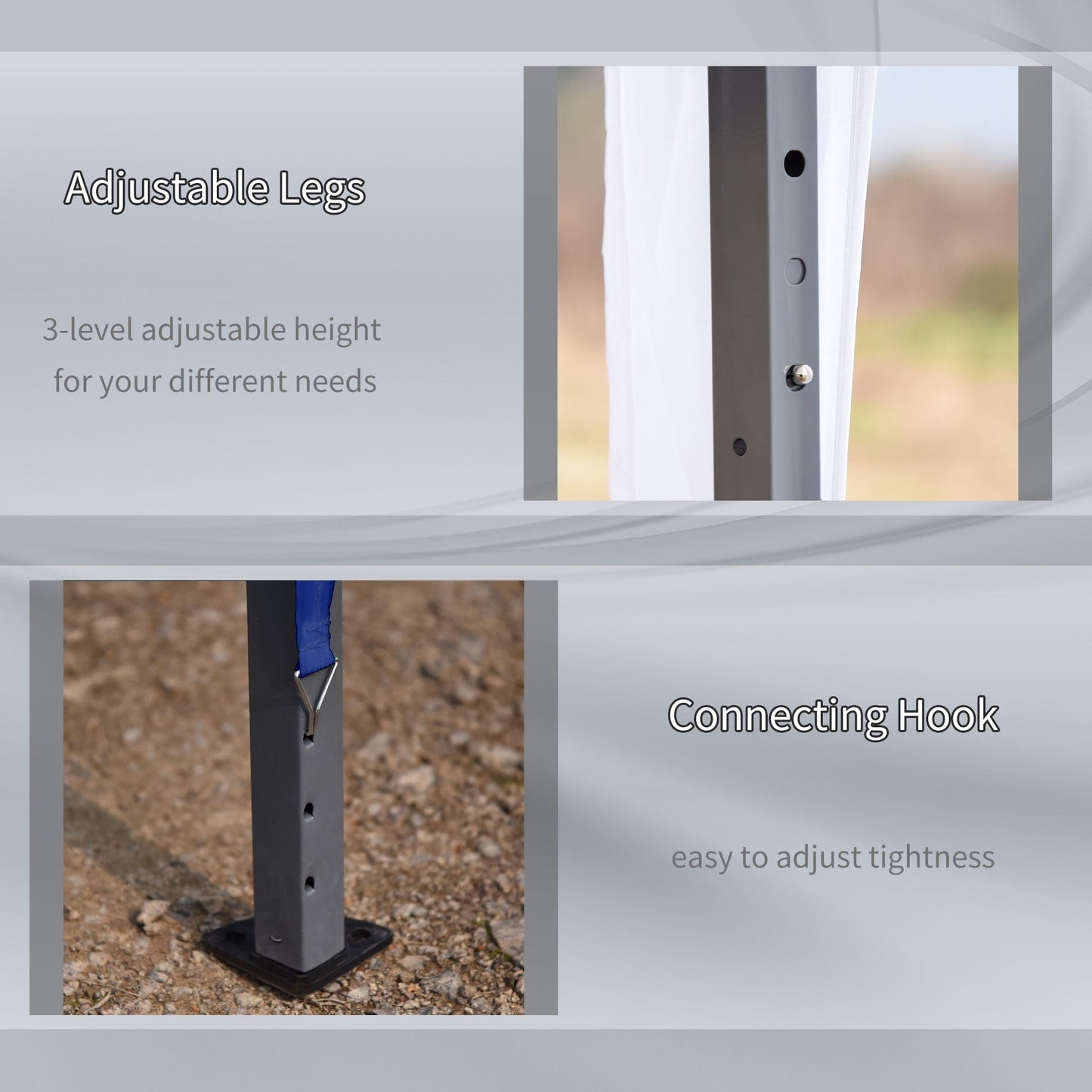 Auvent pliable robuste Outsunny avec structure solide, toit anti-UV et sac de transport pour terrasse, jardin, plage, etc.