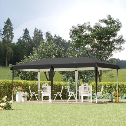 Auvent pliable robuste Outsunny avec structure solide, toit anti-UV et sac de transport pour terrasse, jardin, plage, etc.